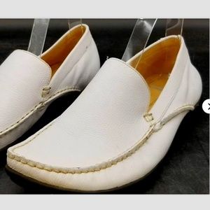 Sandro Moscoloni "Dillon" White Leather Loafers, Men's Size 11